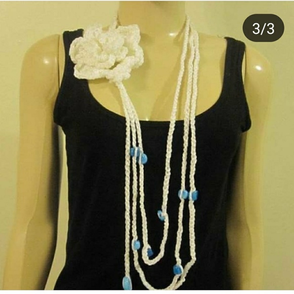 Crochet necklace with beads👒👒END OF SUMMER SALE - Picture 2 of 3
